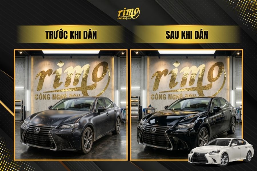 So s&aacute;nh trước v&agrave; sau khi d&aacute;n PPF Rimo cho xe Lexus GS