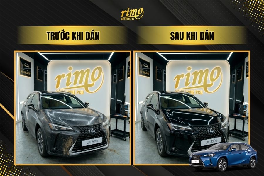 So s&aacute;nh trước v&agrave; sau khi d&aacute;n PPF Rimo cho xe Lexus UX