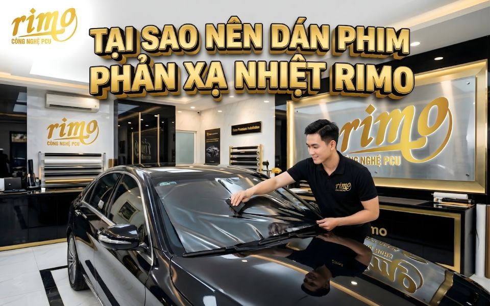 H&igrave;nh ảnh kỹ thuật vi&ecirc;n đang thi c&ocirc;ng d&aacute;n phim phản xạ nhiệt Rimo