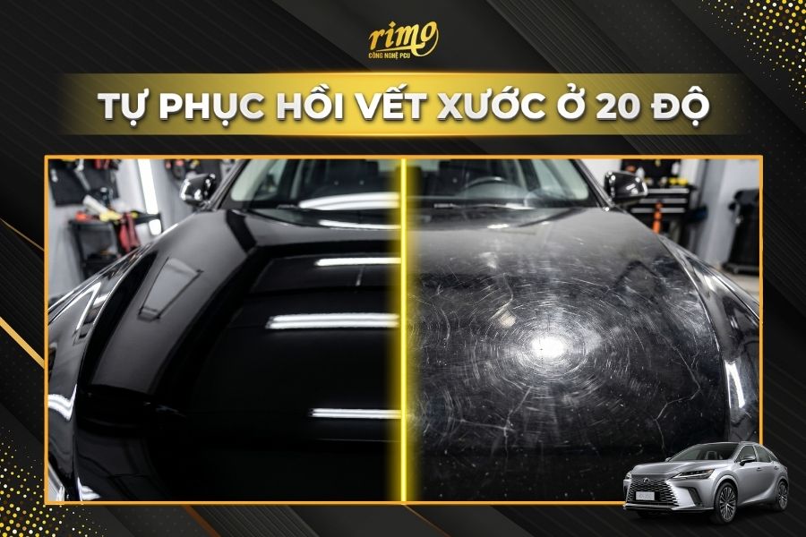 D&aacute;n PPF Rimo cho xe Lexus RX gi&uacute;p tự phục hồi vết xước ở nhiệt độ 20 độ C