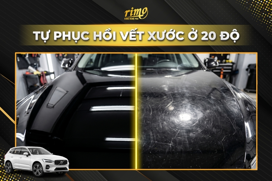D&aacute;n PPF Rimo cho xe Volvo XC60 tự phục hồi vết xước ở 20 độ C