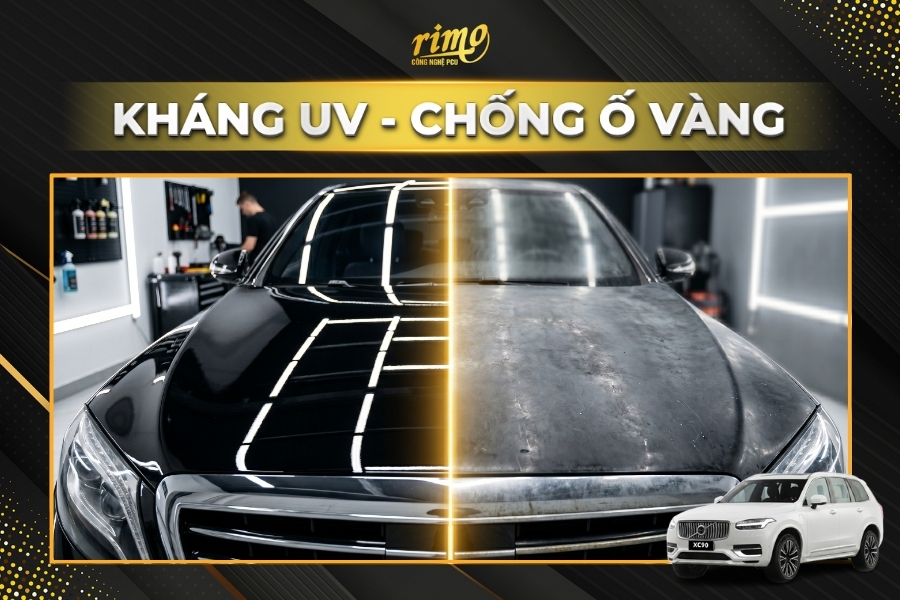 Kh&aacute;ng tia UV v&agrave; chống ố v&agrave;ng tuyệt đối c&ugrave;ng phim PPF Volvo XC90