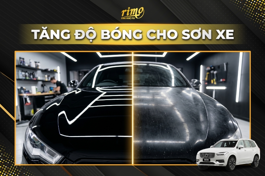 Tăng cường độ b&oacute;ng s&acirc;u khi d&aacute;n PPF Rimo cho xe Volvo XC90