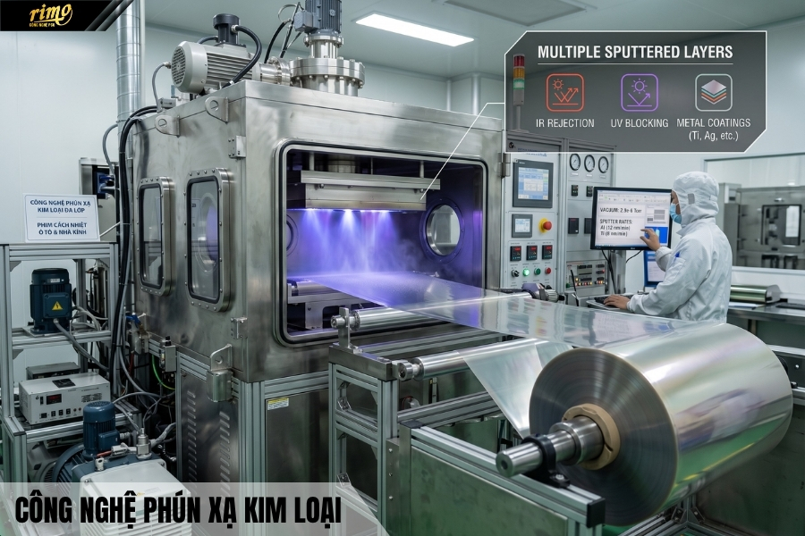 Phim c&aacute;ch nhiệt &ocirc; t&ocirc; c&ocirc;ng nghệ ph&uacute;n xạ kim loại