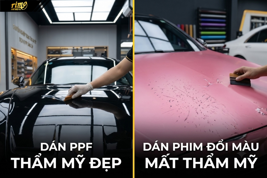 So s&aacute;nh d&aacute;n PPF &ocirc; t&ocirc; v&agrave; phim đổi m&agrave;u về khả năng phục hồi