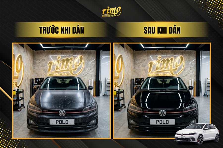 So s&aacute;nh trước v&agrave; sau khi d&aacute;n PPF cho xe Volkswagen Polo