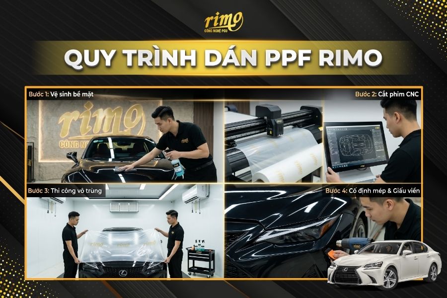 Quy tr&igrave;nh 4 bước chuẩn quốc tế khi D&aacute;n PPF Rimo cho xe Lexus GS
