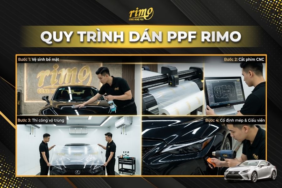 Quy tr&igrave;nh thi c&ocirc;ng d&aacute;n PPF Rimo chuẩn chuy&ecirc;n nghiệp cho xe Lexus IS