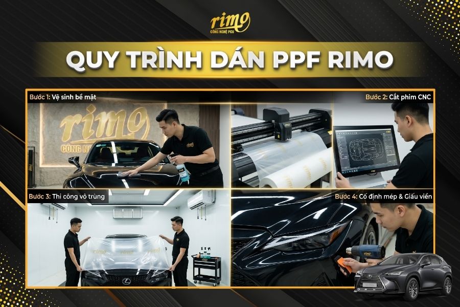 Quy tr&igrave;nh d&aacute;n PPF Rimo cho xe Lexus NX chuẩn quốc tế tại hệ thống Rimo