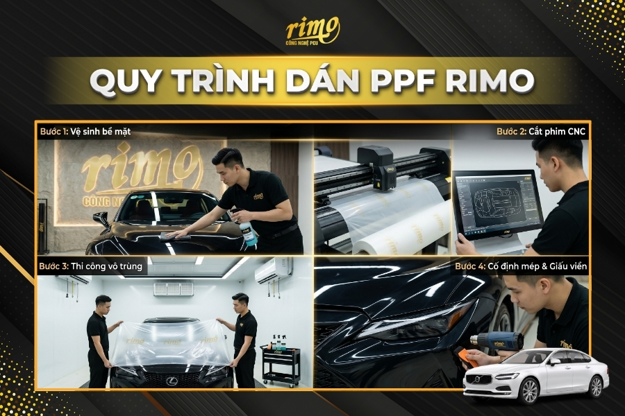 Quy tr&igrave;nh d&aacute;n PPF Rimo cho xe Volvo S90 chuẩn quốc tế