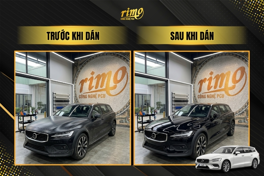 So s&aacute;nh trước v&agrave; sau khi d&aacute;n PPF Rimo cho xe Volvo V60