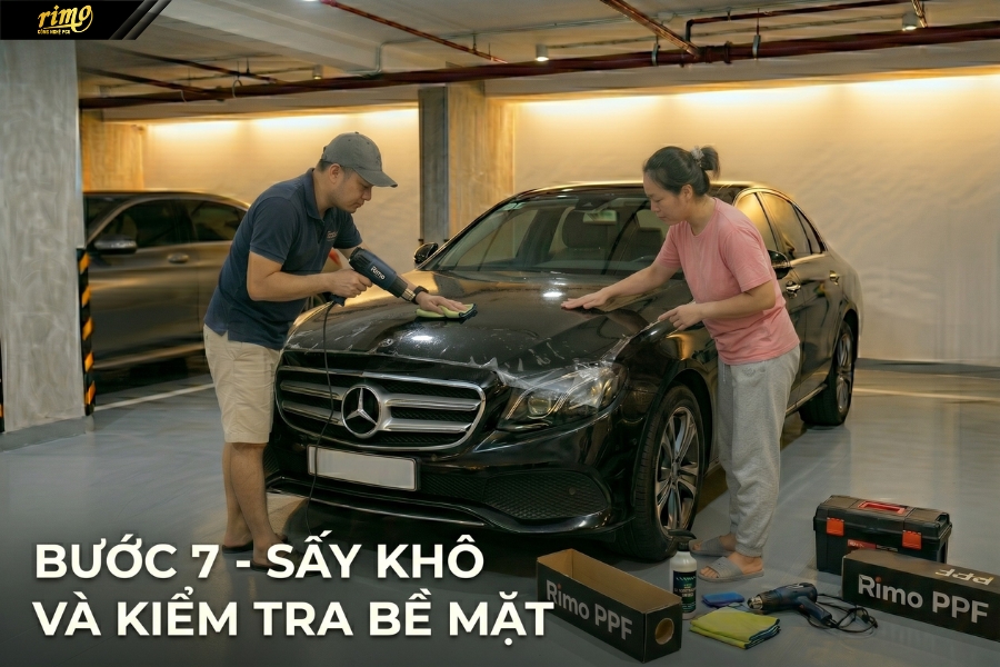 Bước 7: Sấy kh&ocirc; v&agrave; kiểm tra ho&agrave;n thiện bề mặt