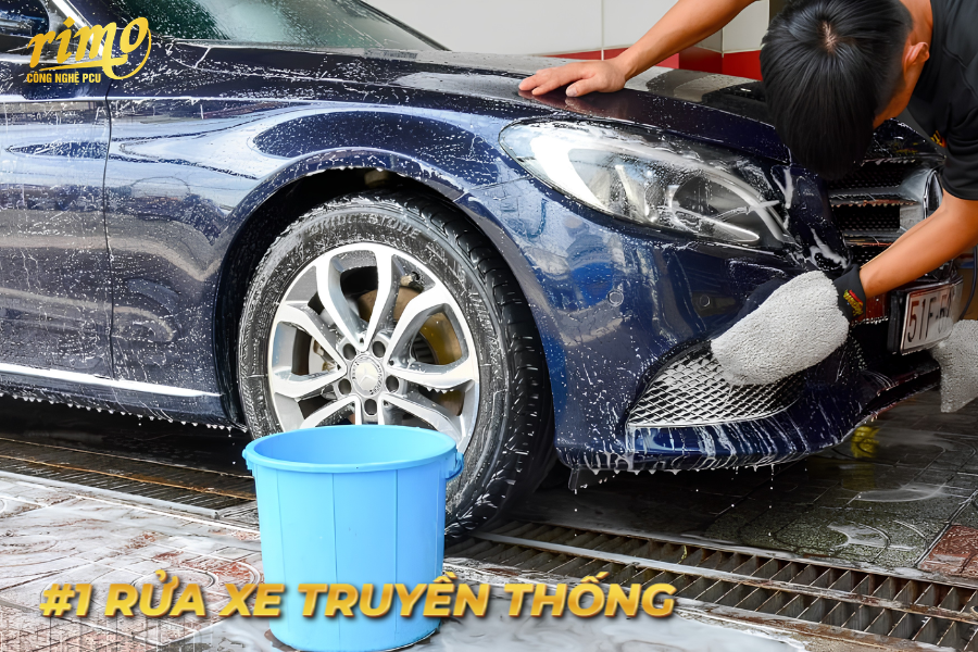 Rửa xe ô tô kiểu truyền thống Rửa xe ô tô kiểu truyền thống