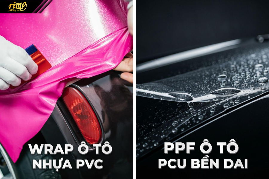 So s&aacute;nh wrap &ocirc; t&ocirc; với PPF &ocirc; t&ocirc;: Bản chất vật liệu v&agrave; cấu tạo